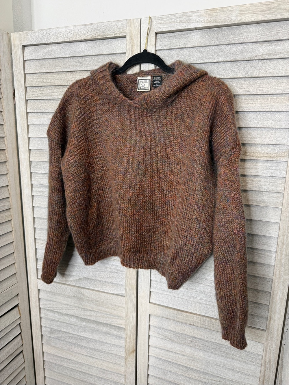 Vintage Paul Et Duffier 1990’s Mohair Hooded Crop Sweater Size Small